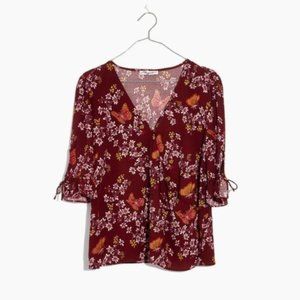 Madewell Tie Sleeve Wrap Top Butterfly Sanctuary